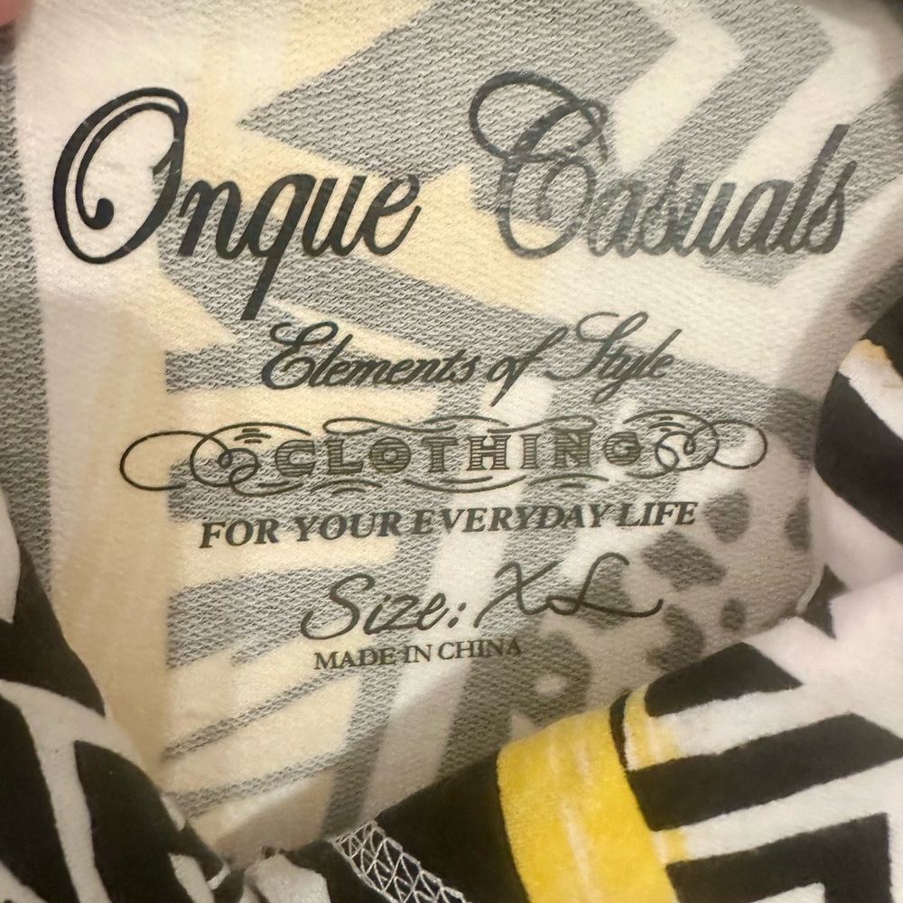 Onque Casuals Black and Yellow Abstract Jacket - Picture 3 of 4